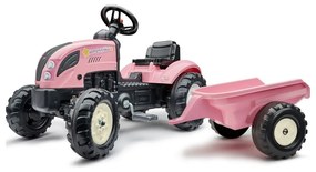 Falk traktor country star różowy na pedały + przyczepka i klakson od 2 lat.