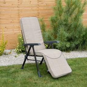 Fotel ogrodowy z podnóżkiem Modena Kwadrat  Plus Black Edition H024-04IB PATIO