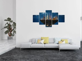 Obraz - Wielkie miasto unoszące się w kosmosie (125x70 cm)