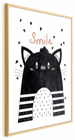 Plakat Smile 21x30 cm z ramą złotą z marginesem ARTGEIST B