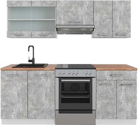 Aneks kuchenny beton/biały 200x60x81.6 r-line