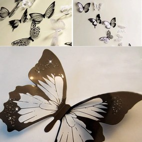Zestaw 18 adhezyjnych naklejek 3D Ambiance Butterflies Chic