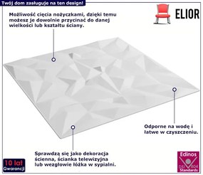12 sztuk białych nowoczesnych paneli na ścianę - Ekna 3X