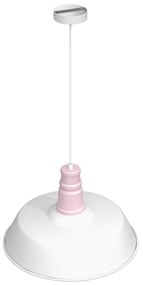 Lampa wisząca ENZO WHITE/PINK 1xE27, biała, różowe, pojedyncza