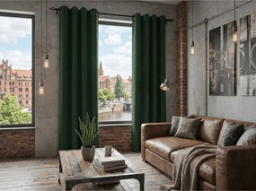 Zaciemniająca zasłona DUNES VELVET 140x250 cm, ciemnozielony Zawieszanie: Metalowe pierścienie