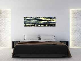 Obraz tęczy nad morzem (170x50 cm)