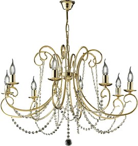 Magda 8-punktowy złoty żelazny żyrandol 118 Ø74 BL146-8-OR