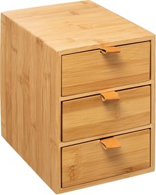 Bambusowy organizer na kosmetyki, 3 szufladki