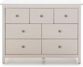 Biała niska komoda z litego drewna sosnowego 110x80 cm Berna – Marckeric