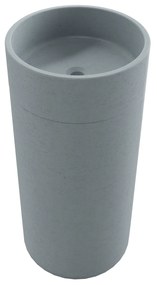 Umywalka betonowa wolostojąca bez otworu na baterię DELIS | Różne kolory : Kolor - Ciemny szary, Podłączenie syfonu - Do ściany