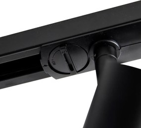 Nowoczesny system oświetlenia szynowego z 3 czarnymi reflektorami jednofazowymi 100 cm - Iconic Jeany