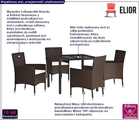 Brązowy zestaw mebli ogrodowych- Electo