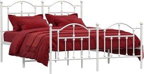 Białe metalowe łóżko małżeńskie 140x200 cm W1-P93