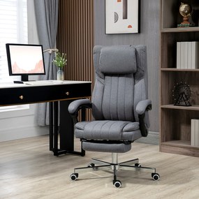 Vinsetto Fotel biurowy z masażem i ogrzewaniem ergonomiczny regulowany szary do 120 kg | Aosom PL