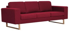 Elegancka trzyosobowa sofa Ladi 3x - czerwone wino