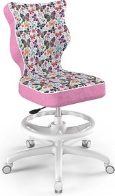 Ergonomiczne krzesło do biurka Petit White rozmiar 5 (146-176,5 cm) z podnóżkiem i wzorami