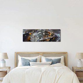 Obraz bransoletki z kropel wody (z zegarem) (90x30 cm)