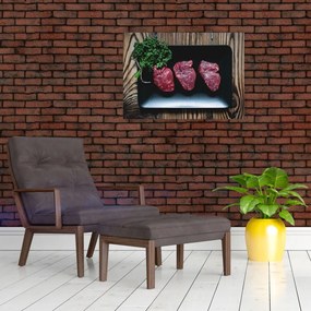 Obraz mięsa na talerzu (70x50 cm)