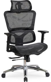 Fotel Biurowy Ergonomiczny Obrotowy ROYAL Czarny Nowoczesny
