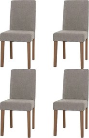 Szenilowe krzesło do jadalni Littau (zestaw 4 sztuk),  jasnoszary, nogi w kolorze naturalnym