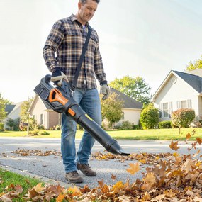 Outsunny laubgebläse kleiner outdoor sauger klein garten staubsauger akku-laubsauger elektrisch bläser akkulaubbläser laubpüster gartenföhn laubföhn akkubläser püsterich | Aosom PL