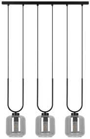 Wisząca lampa z trzema kloszami czarno-grafitowa G0-N62
