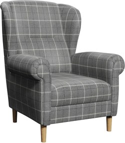 Szary fotel typu uszak Swan – Ropez