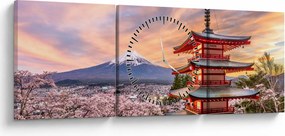 Obraz - Fuji (z zegarem) (90x30 cm)
