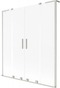 Mexen Velar L Duo parawan nawannowy 2-skrzydłowy rozsuwany 140 x 150 cm, szron, nikiel szczotkowany - 896-140-003-32-97