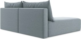 Niebieski aksamitny rozkładany/ze schowkiem narożnik (lewostronny/z szezlongiem) Kalena – Makamii