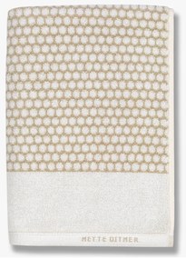 Biało-beżowy bawełniany ręcznik 50x100 cm Grid – Mette Ditmer Denmark