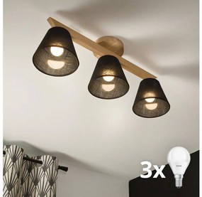 Brilagi - LED  Żyrandol natynkowy ANTHONY 3xE14/40W/230V dąb/czarny