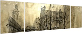 Obraz - Szkic miasta (170x50 cm)