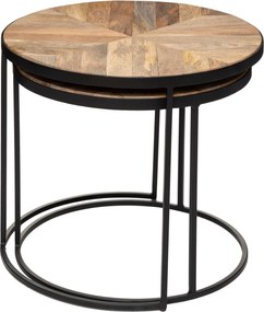 Zestaw stolików kawowych Basile, drewniane blaty