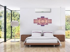 Obraz - Mandala na fioletowym gradiencie (125x70 cm)