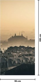 Fototapeta na drzwi - Miasto pod mgłą (95x205cm)