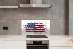 Szkło do Kuchni na Ścianę Amerykańskie Gwiazdy i Pasy