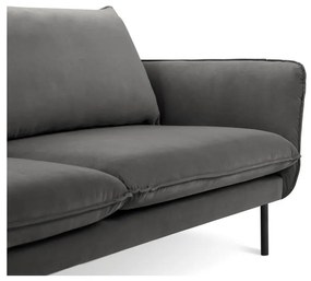 Ciemnoszara narożna aksamitna sofa prawostronna Cosmopolitan Design Vienna