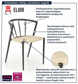 Krzesło sznurkowe w stylu boho L6-B79