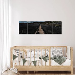 Obraz drewnianej ścieżki o zmierzchu (170x50 cm)