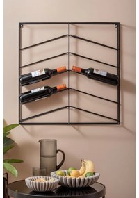 Czarny wiszący metalowy regał na wino liczba butelek 10 67x66x7,5 cm Cuadro – PT LIVING
