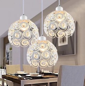 Lampa sufitowa AT10-3SZ-Biała z kryształkami