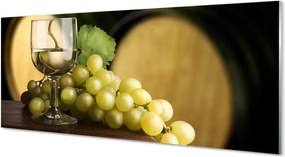 Szklany Panel Winiarska Tradycja: Beczki i Winogrona