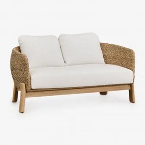 Sofa Ogrodowy Dwuosobowy Z Drewna Akacjowego I Syntetycznego Rattanu Leilan Jasny Akacjowy Brąz - Sklum