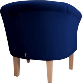 Fotel Milo tkanina Welur wygodny fotel tapicerowany do salonu i sypialni : Kolor nogi - Drewno, Kolor tkaniny - VELVET - MG16, Wysokość nogi - 20 cm
