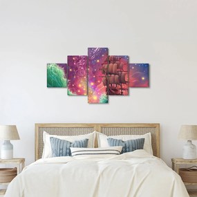 Obraz - Statek z kosmicznym niebem (125x70 cm)