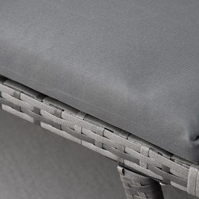 2-osobowa sofa ogrodowa Outsunny ze składanymi podłokietnikami, szara 129 x 63 x 67 cm