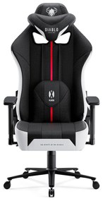 Materiałowy fotel gamingowy Diablo X-Player 2.0 King Size, biało-czarny