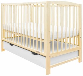 Łóżeczko dziecięce New Baby Lilly z wysuwanymibokami i szufladą, naturalne