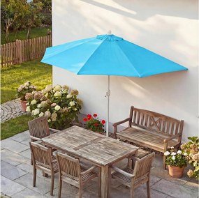 Parasol Lorca I półokrągły UV 50+,  270cm turkusowy bez stojaka